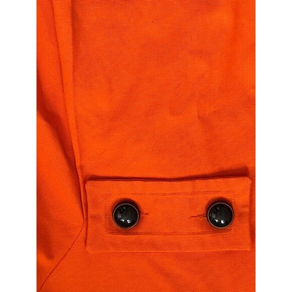 Zara Basic Women's Orange 3/4 Sleeve Button Front Swing Jacket Coat Size Medium - Picture 4 of 11